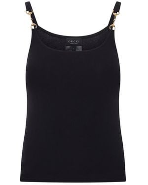 Gucci Crêpe Jersey Top With Hook - Black