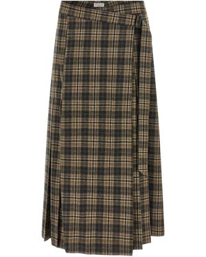 Brunello Cucinelli Tartan Skirt - Green