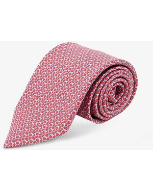 Ferragamo Silk Tie With Intreccio Print - Pink