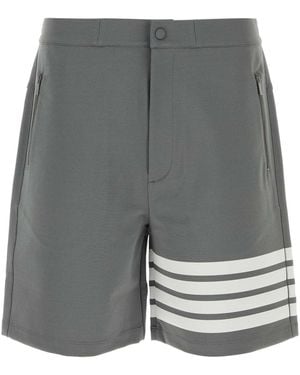 Thom Browne Gray Stretch Jersey Bermuda Shorts