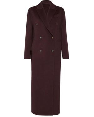 Brunello Cucinelli Double-Breasted Coat - Purple