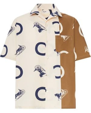 Celine Printed Silk Bowling Shirt - Natural