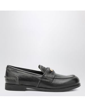 Miu Miu Vintage-Style Leather Loafers - Black