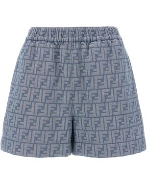 ショートパンツ FENDI FF blue chambray denim shorts Shorts Jeans Blue | Fendi