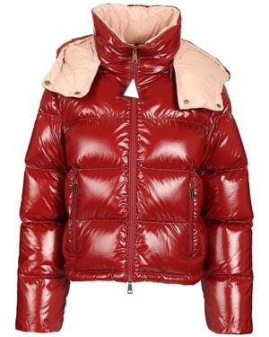 Moncler Niveole Short Nylon Down Jacket - Red