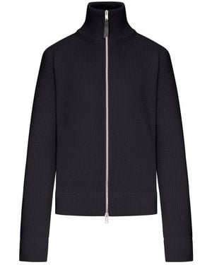Maison Margiela Ribbed Cotton Zip-Up Cardigan - Blue