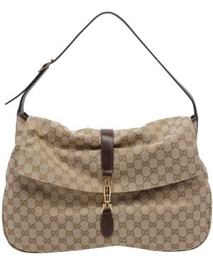 Gucci Large Jackie Flap Crossbody Bag - Gray