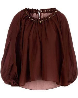 Zimmermann Aster Silk Blouse - Brown