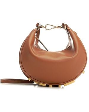 Fendi "Graphy" Mini Hobo Bag - Brown
