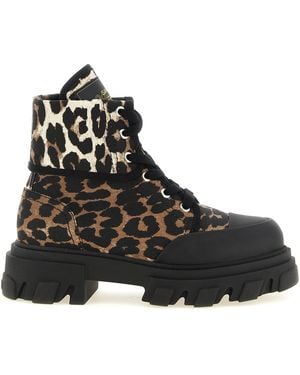 Ganni Denim Ankle Boots - Black