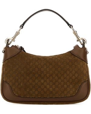 Gucci Suede Handbag - Brown