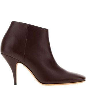 Jude Chocolate Leather Credo Ankle Boots With 9 Cm Heel - Brown