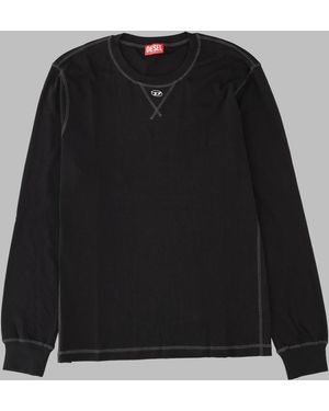 DIESEL Ribbed Cotton-Blend Sweatshirt - Black