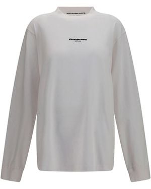 Alexander Wang Long-Sleeve Logo T-Shirt - Gray