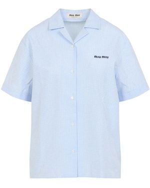 Miu Miu Gingham Check Shirt - Blue
