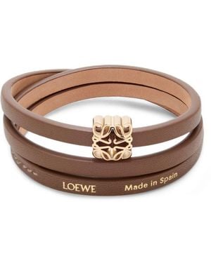 Loewe Anagram Bombé Leather Bracelet - Pink