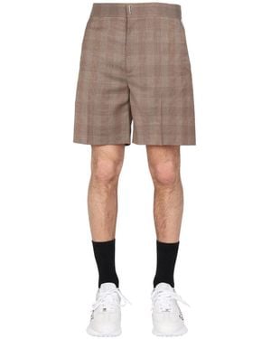 Givenchy Prince Of Wales Pattern Bermuda Shorts - Gray