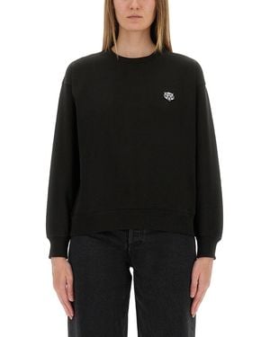 KENZO Cotton Sweatshirt With "Happy Tiger" Patch - Black