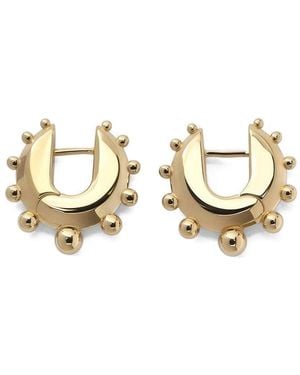 Phoebe Philo Beaded Hoop Small Earrings - Metallic