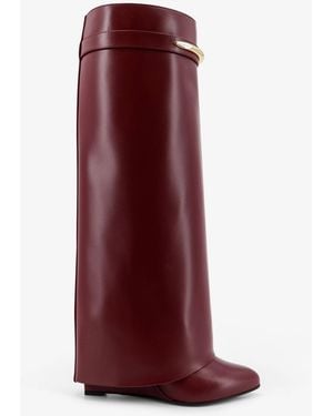 Givenchy Shark Leather Boots - Red