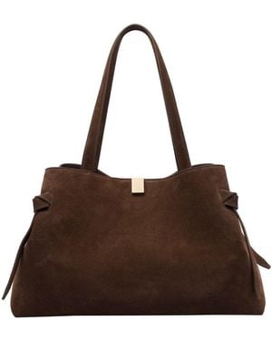 Yuzefi Suede Gyoza Tote Bag - Brown