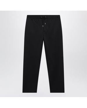 Moncler Jogger Pants With Logo Patch - Black