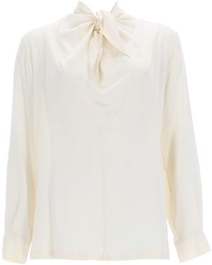 Max Mara Silk Charmeuse Blouse - White
