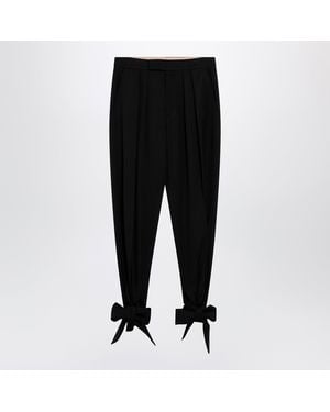 Chloé Pleated Fluid Crêpe De Chine Pants - Black