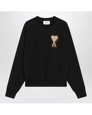 Ami Paris Ami De Coeur Crew Neck Sweater - Black