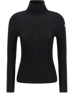 Moncler Logo Turtleneck Sweater - Black