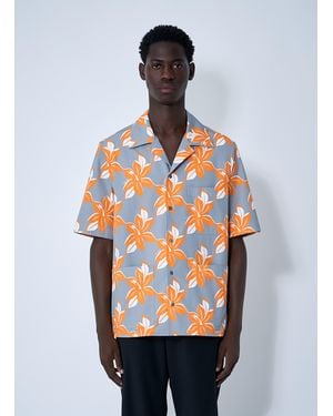 Gucci Printed Cotton Poplin Shirt - Gray
