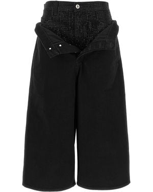 The Attico Crystal Insert Jeans - Black