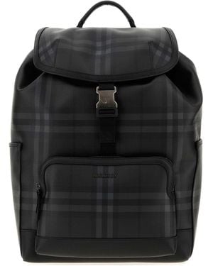 Burberry Flap Backpack City Bag - Black