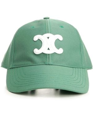 Celine "Triomphe" Cotton Hat - Green
