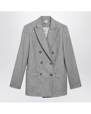 Max Mara Double-Breasted Blazer - Gray