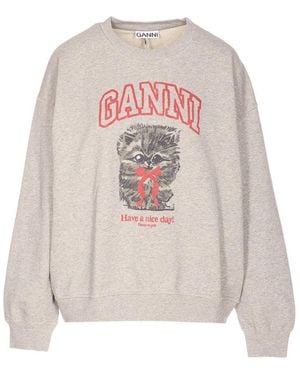 Ganni Kitty Sweatshirt - White
