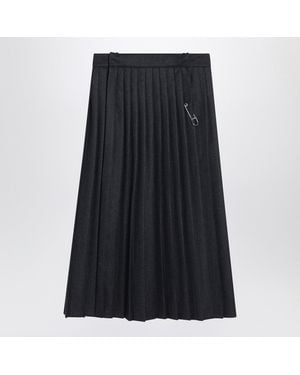 Prada Pleated Wool Skirt - Black