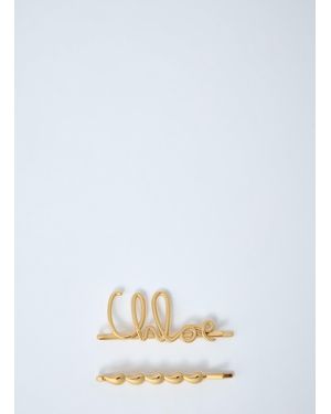 Chloé Chloã Logo Motif Hair Clip - White