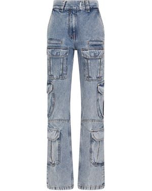 Givenchy Cargo Denim Cotton Bootcut Jeans For - Blue