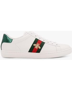 Gucci Ace Leather Sneakers - White