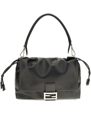 Fendi Baguette Soft Nappa Leather Shoulder Bag - Black