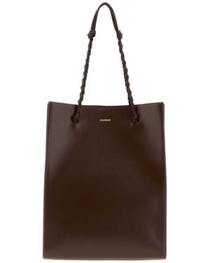 Jil Sander Chocolate Leather Tangle Shopping Bag - Brown