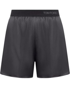 Tom Ford Silk Satin Shorts - Gray