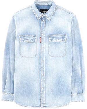 DSquared² Regular Solid Shirt - Blue