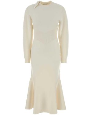 Givenchy Ivory Stretch Wool Blend Dress - White