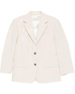 Dries Van Noten Birdy Single-Breasted Jacket - White