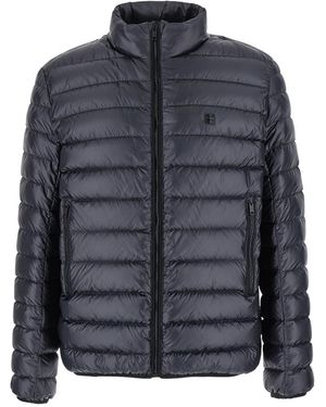 Givenchy High Neck Down Jacket With Logo Detail - Gray