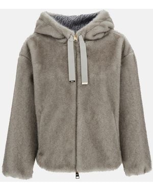 Herno Bomber Soft Faux Fur - Gray