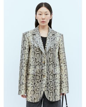 Sportmax Python-Print Oversized Leather Blazer - Multicolor