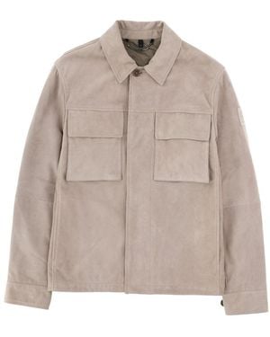 Belstaff Solid Shirt Collar Jacket - Natural